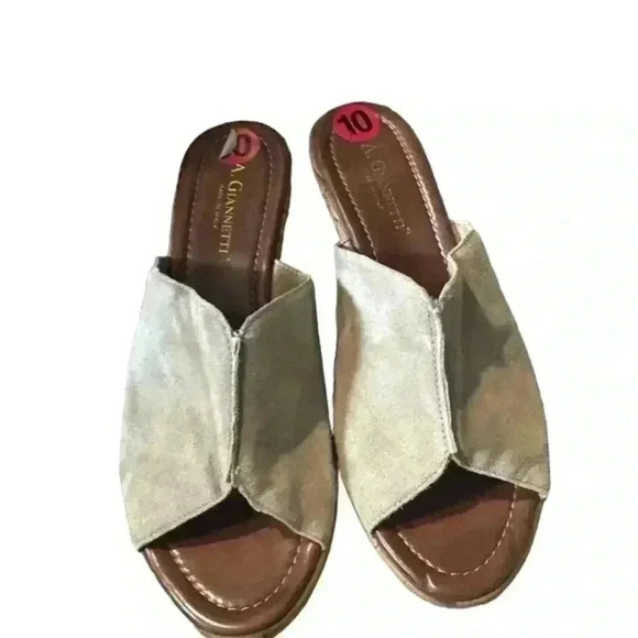 A. Giannetti Tan Suede Slip on Wedges, Size 10‎ - Picture 2 of 7